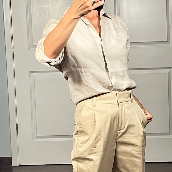 Uniqlo 100% linen essential Button Down Shirt size XS - Picture 3 of 11